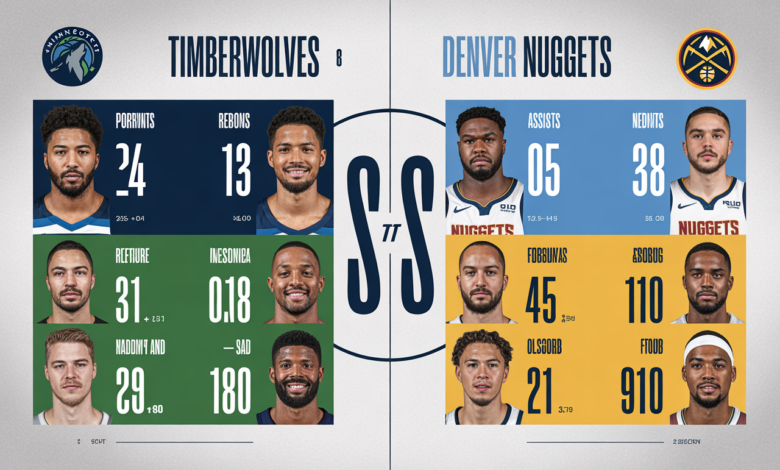 Timberwolves vs Denver Nuggets Match Player Stats