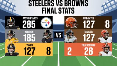 steelers vs cleveland browns match player stats
